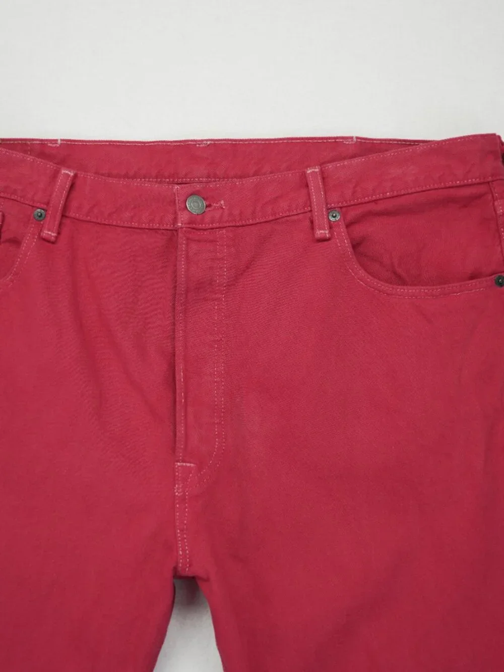 Levi's 501‎ Jeans Mens Size 40x30 Bright Red Button Fly Straight Leg Streetwear